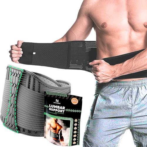 NativoDex Faja Lumbar Hombre y Mujer - Soporte Especial Lumbar y Espalda Baja - Cinturón Soporte Lumbar con Doble Ajuste (XXL)