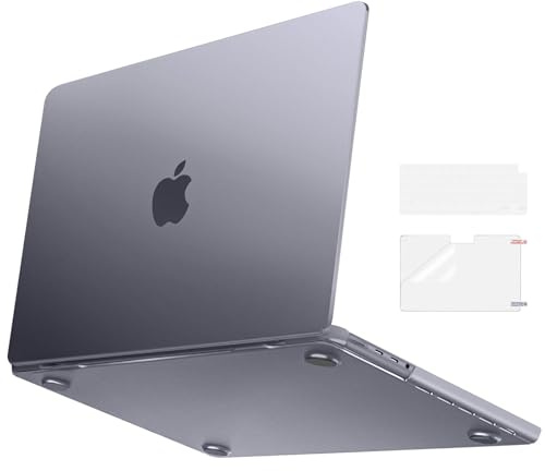 MOSISO Kompatibel mit MacBook Pro 14 Zoll Hülle 2025-2021 M5 M4 M3 M2 M1 A3434 A3112 A3185/3401 A2918/2992/2779/2442, Ultradünne Origin Farbe Hartschale&Tastaturschutz&Displayschutz, Raumgrau Klar