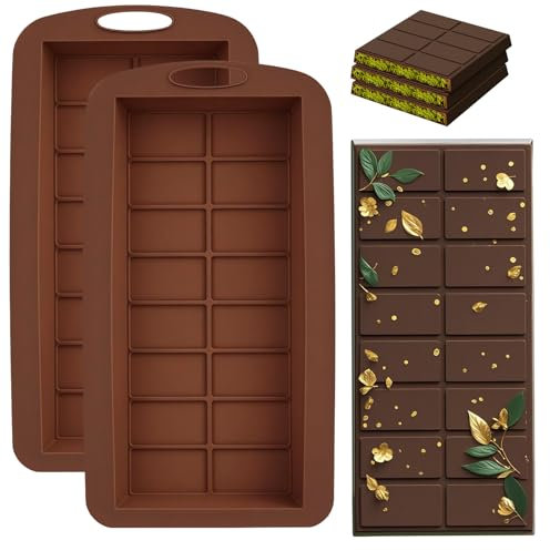 2 Pezzi Stampi Per Cioccolato, Stampo per Cioccolato Rompibili in Silicone, Stampi per Caramelle con Rivestimento Antiaderente Stampi da Forno Stampi per Praline, per Cioccolato, per Dolci