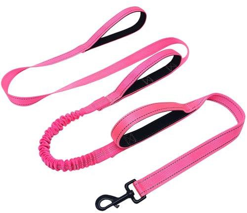 WYuZe 3 Handle Dog Leash for Large Dog 7FT Nylon Bungee Dog Training Leash