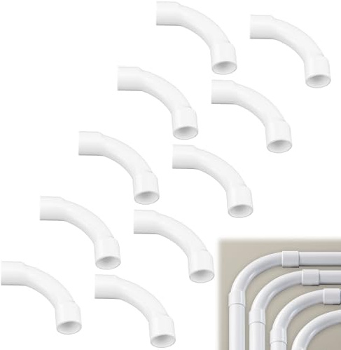 10 Pezzi Curva Di Raccordo 90° Per Tubo Rigido Passacavi, 16mm,Gomito a 90° Per Elettrico, per cavi, cantina da parete, soffitto, per tutti i tipi di 16 mm
