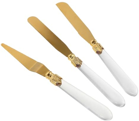 STOBAZA 3pièces Spatule à Tartiner Pour Apéritifs Couteau à Fromage Avec Spatule Mini Couteau à Fromage Pour Service Ustensiles Pour