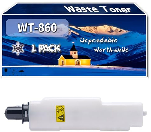 Compatible for Kyocera WT-860 Waste Toner Container, Work for Kyocera FS-C8600DN 3501i 5500i FS-C8650DN 3550ci 5550ci Printers, Waste Toner Container WT860 1902LC0UN0 (1 Pack Black)
