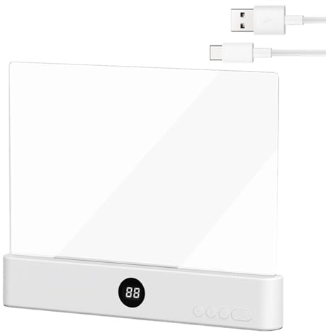 Generico Smart Flat Book Lights For Reading, Da Lettura Piatte Intelligenti Per La Lettura Notturna, Luce Da A LED Calda E Intelligente, Lampada Da A Pannello Per Il, Con Timer