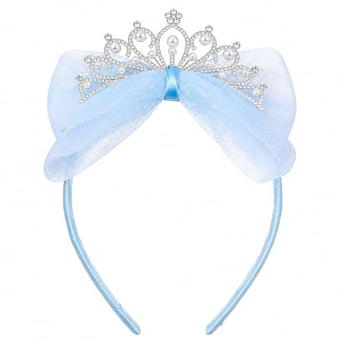 ZEYIYER Blue Crown Headband, Princess Hair Band for Women Girl | Rhinestone Blue Tiara Headband for Birthday, Halloween, Christmas, Party, Prom, Carnival