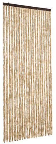 vidaXL Insect Curtain Removable Mosquito Fly Bug Door Net Guard Protection Screen Mesh Blind Pelmet Beige 90x220cm Chenille