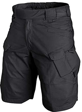 Syfinee Taktiska shorts för män, casual passform, snabbtorkande, andas, vattentäta - för vandring, klättring, camping, svart, L