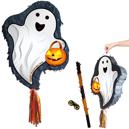 Ghost Pinata with stick and blindfold