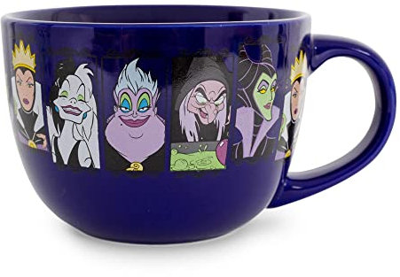 Disney Villains Close-Up Panels Tasse à soupe en céramique | Bol pour crème glacée, céréales, flocons d'avoine | Grande tasse à café pour expresso, caféine, boissons | Cadeaux d'Halloween et objets de