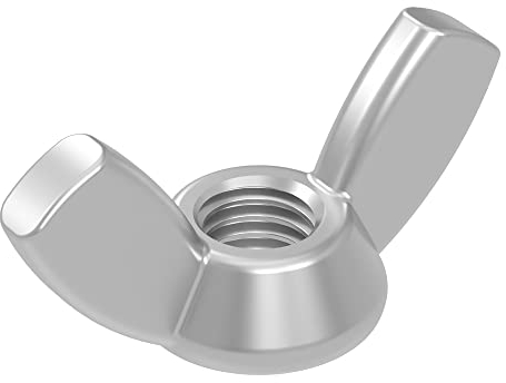 SECCARO Tuercas de mariposa M8, acero inoxidable V2A VA A2, DIN 315, forma americana, 20 unidades