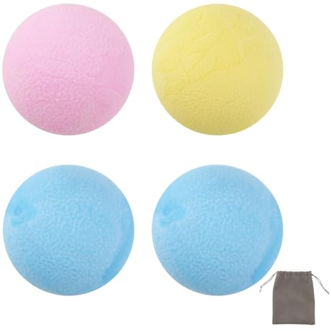 LumenTY 4 Stück Hundeball Spielzeug Hundespielzeug Ball Interaktives Hundebälle Hundespielzeug Ball Gummi mit Aufbewahrungstasche