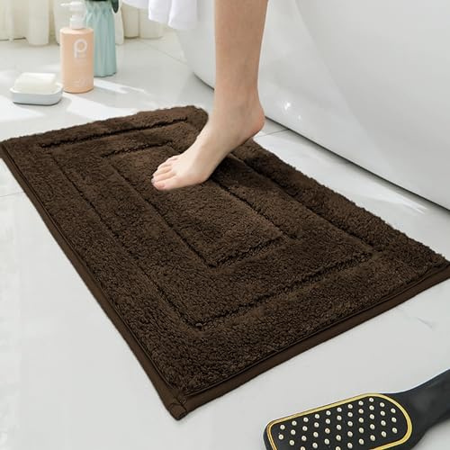 Dalina Textil - Alfombra De Baño Antideslizante,Alfombrilla De Baño,Multifuncional,Alfombra Ducha Baño Cocina Puertas de Entrada Pasillo Dormitorio Salon Modernas,Suave, 40 x 60 cm, Marron