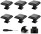 Wondora Lot de 6 boutons d'armoire - Forme carrée - Noir - Avec vis et 1 tournevis - Convient pour armoires de cuisine, armoire, tiroirs, poignées de refroidisseur à vin