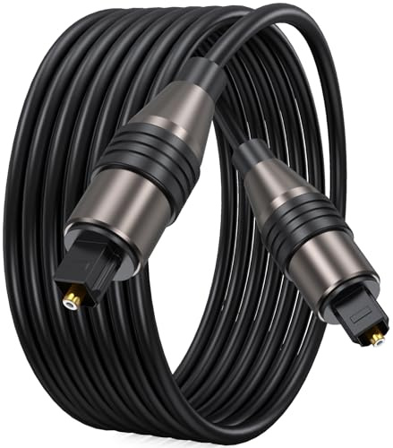 FEMORO Fiber Audio Optical Cable 10 Ft Long, Toslink S/PDIF Optic Cord Replacement from Digital TV to Soundbar
