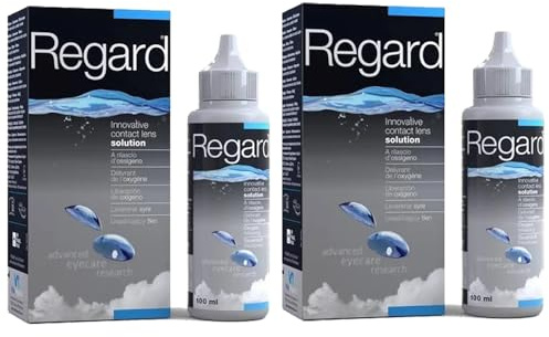 Regard Viaje 2x100ml - Solución para Limpiar, Desinfectar y Rehidratar las Lentes de Contacto - Sin Conservantes en Tus Ojos - Limpieza a base de Oxigeno - Salud Ocular Completa - Formato Viaje