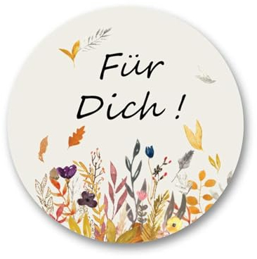 TJUSPIRIT 500 Stück Für Dich Aufkleber 3.8cm Rund Etiketten Für Dich Sticker Danke Etiketten Selbstklebend im Blumenstil für Geschenkverpackungen Umschlägen DIY Karten Handarbeit