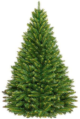 Sapin de Noël Artificiel 220 cm en PVC Type épicéa scandinave, Arbre Dense et réaliste pour décoration intérieure hivernale avec Support métallique Stable SPRINGOS