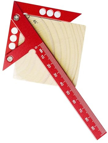 Hayaww Messwerkzeug Zimmermannslineal Mittenfinder Mittenlehre Linienlineal aus Aluminiumlegierung Zentrumsfinder Mittenfinder Linienlineal 45° 90° Winkel Linie Messgerät Zimmermannslineal (A)