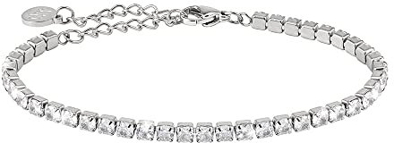 GD GOOD.designs Tennisarmband Silber für Damen I Cubic Zirkonia Armband I Silberne Armkette mit Kristall Steinen (3mm)