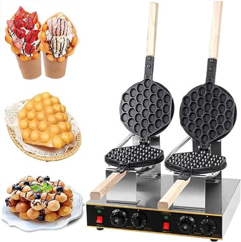 LKYLGYU Machine à gaufres aux œufs, gaufrier à Bulles, électrique, antiadhésif, pour Usage Commercial, pour Snacks, cafés ou Maison, 110 V