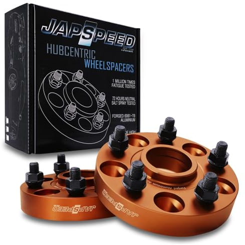 Japspeed 25mm Hubcentric Wheel Spacers | 5x114.3 | M12x1.5 | 60.1mm | Supplied as Pair | Compatible With Lexus IS200 / IS250 Lightweight Anti-rust Hub-Centric Spacer