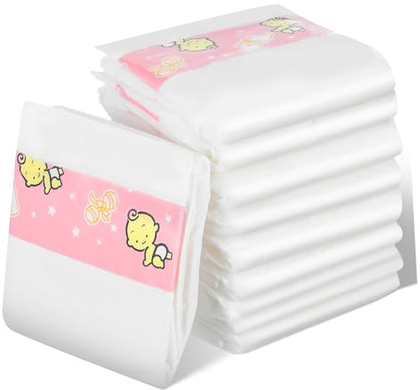 Generic Confezione da 10 Pannolini per Bambole, Pannolini per Vestire Rinato, Ricariche di Ricambio, Accessori per Bambole da 15-20 Pollici, per Neonati Riutilizzabili