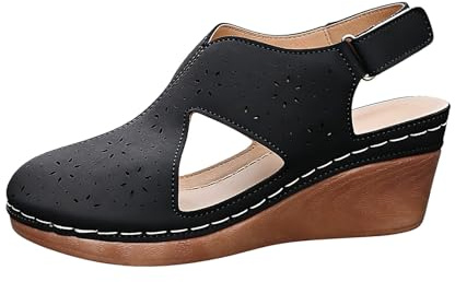 Sandaletter damer med klack, bekväma espadriller, vintage, kilsandaler, lätta damsandaler, mors dag, sandaler, stängda fram, damer med klack, ortopediska skor med justerbar rem