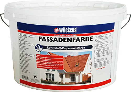 Fassadenfarbe inkl. 4x 5m Abdeckfolie von E-Com24 (Fassadenweiss 5 Liter)