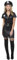 Smiffys Fever Kollektion, korrupte Polizist-Kostüm, Schwarz, mit Kleid, Gürtel und Mütze