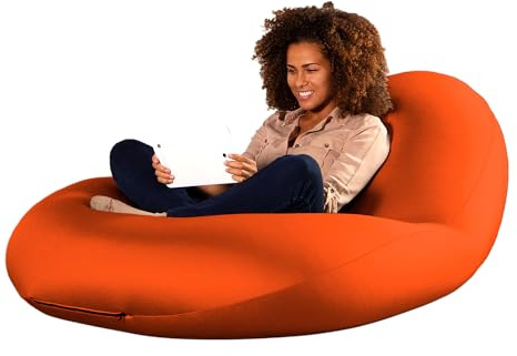 Jaxx Nimbus Therapeutic Sensory Bean Bag Chair – Cloud-Like Adjustable Body Pod Design for Ergonomic Relief and Comfort, Orange