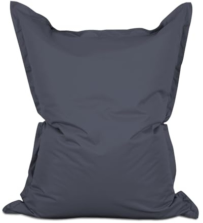 Lumaland Riesen-Sitzsack XXL 140x180 cm | Wasserfestes Indoor & Outdoor Liegekissen mit über 3 Mio. anpassungsfähigen EPS-Perlen | Bean Bag mit waschbarem Bezug