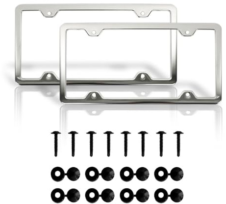 OMAC Kennzeichenhalter Nummernschildhalter Satz Chrom Edelstahl US Modell 2X