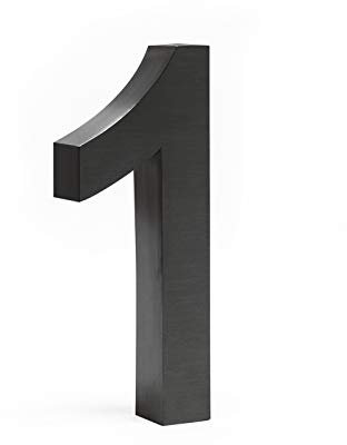 Número de casa 1 3D antracita 20cm Arial Resistente intemperie y corrosión Material montaje