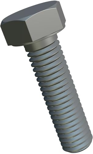 M12x50 Pernos de cabeza hexagonal, pernos hexagonales métricos, tornillos de cabeza para construcción metálica, automotriz, maquinaria, acero galvanizado Class 8.8 DIN933 12mm x 50mm (Pack of 5)