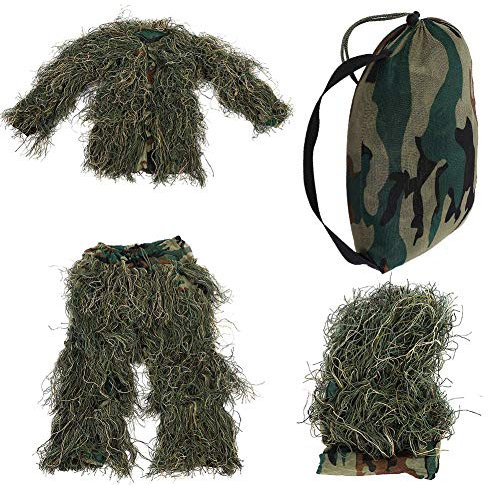 Ruiqas Kinder Camo 3D Ghillie Anzug Armee Militär Kleidung Und Hosen für Dschungel Jagd Schießen Airsoft Wildlife Fotografie Und Halloween