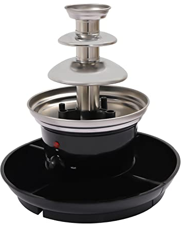 Schokoladenbrunnen mit 3 Etagen 450 gr Kapazität Schokobrunnen mit Warmhaltefunktion Edelstahl Schokobrunnen