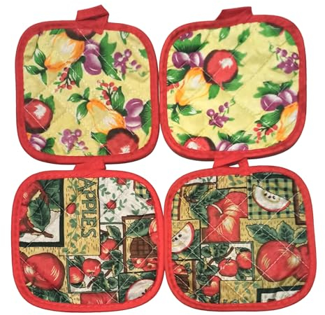 FDDSHOP Presine da Cucina 4 Pezzi Fantasie Assortite