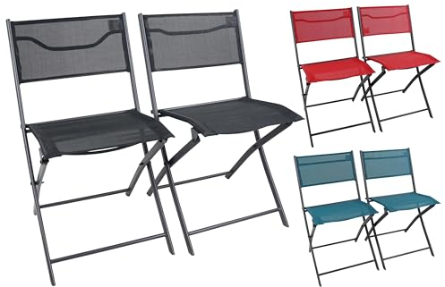 VCM 2er Set Gartenstuhl | Balkonstuhl klappbar | Maße ca. H. 79 x B. 45 x T. 46 cm | Campingstuhl | Gartenmöbel - Sumila