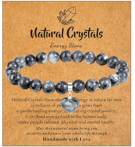 XIANNVXI Black Labradorite Moonstone Bracelet 8mm Grey Stone Bracelet Womens Jewellery Healing