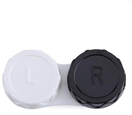 Hrlace kontaktlinsbehållare set 10 stycken för mjuka/hårda linser läckagesäker resa kontaktlinsbehållare färgglad förvaringslåda bärbar kontaktlinsbox för hem och resor, svart