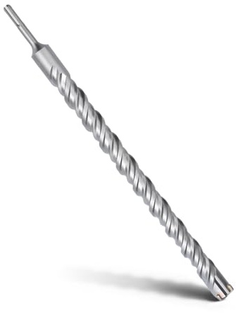 MOXPIFY SDS Plus - Punta per trapano per calcestruzzo, 32 x 460 mm, con 4 punte in metallo duro e doppia vite, per calcestruzzo, pietra, pietra naturale