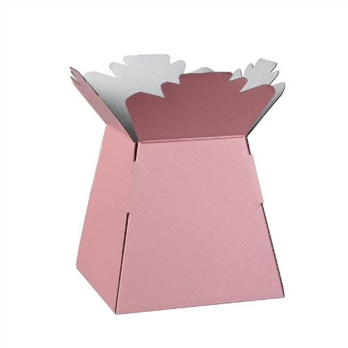 Hand-Tied Vase Florist Bouquet Boxes | Aqua Presentation & Transporter Boxes | Pack of 30 | Durable Flower & Plant Packaging | Glossy Pink