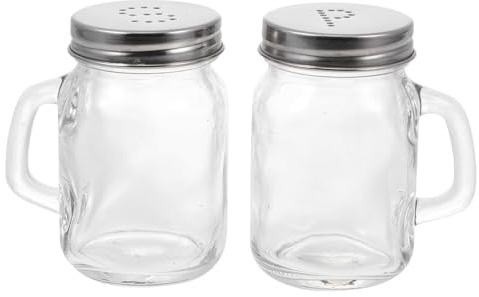 GAROZATION 2 pezzi Bottiglie per Spezie Bbq in Vetro Mini Contenitori Condimenti Leggeri e Compatti per Cucina e Barbecue Shaker Pepe per Uso Casa e Esterno