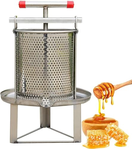 Utrustning för honungsutsugare, 12 l manuell honungspress och vaxpress med filterpåse för biodling, 2-i-1 honungsextraktor och pressverktyg