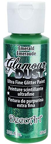 Deco Art Glamour Dust Glitter Paint, Emerald, Green, 59 ml (Pack of 1)