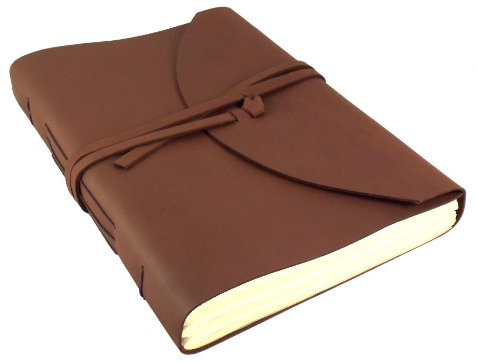 Stor Legacy Journal i äkta läder, skissbok med presentask – 400 sidor – 23 cm x 30 cm – rik mörkbrun