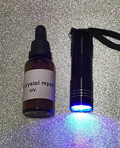 Sachetti 30ml Résine UV, Colle pour Réparation Montres, Cristaux, Verre, Métal + 9 LED Torche