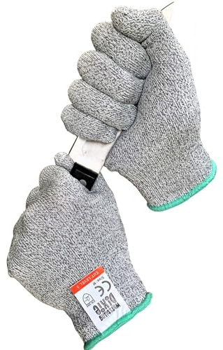 1 Pair of Whistling Dixie Cut Resistant Gloves - Offering Level 5 Protection, Food Grade, EN 388 Certified. Size Medium.