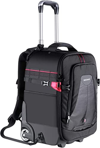 NEEWER 2 in 1 rollend Kamera Rucksack Trolley Hülle Anti Schock Abnehmbare gepolsterte Fach, versteckte Pull Bar langlebig wasserdicht für Kamera Stativ Blitzlicht Objektiv Laptop