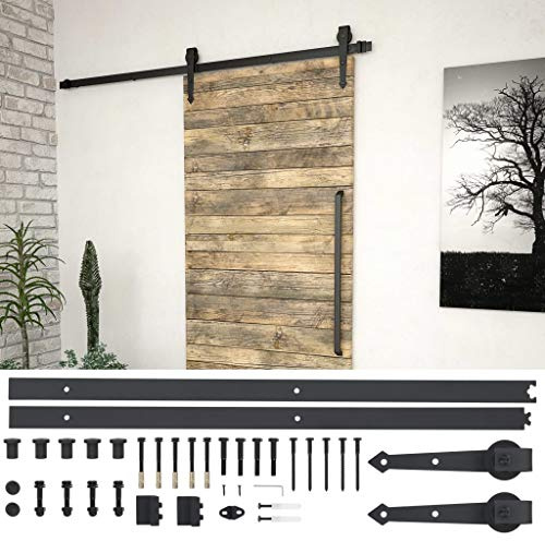 vidaXL Schiebetürsystem 183cm Stahl Schiebetürbeschlag Laufschiene Schiebetür